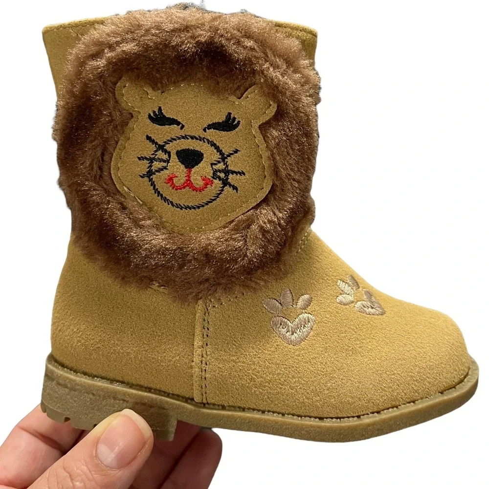 Rachel‎ Baby Girls Faux Suede Boots Size 5 Brown Tan Side Zip Stylish Comfort